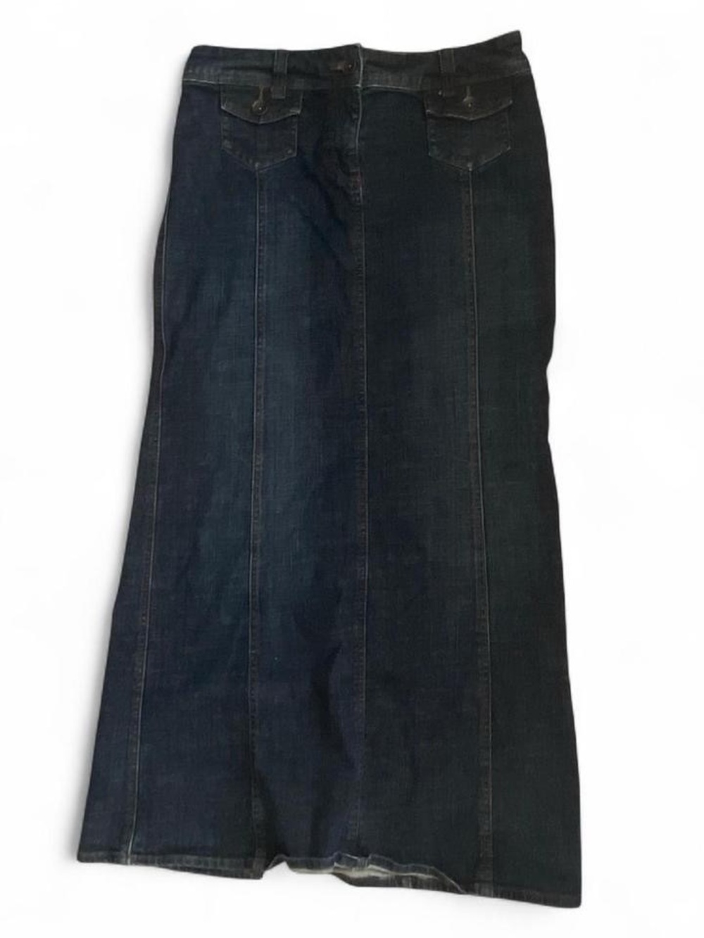 Contrast denim dark blue wash maxi skirt Size 9